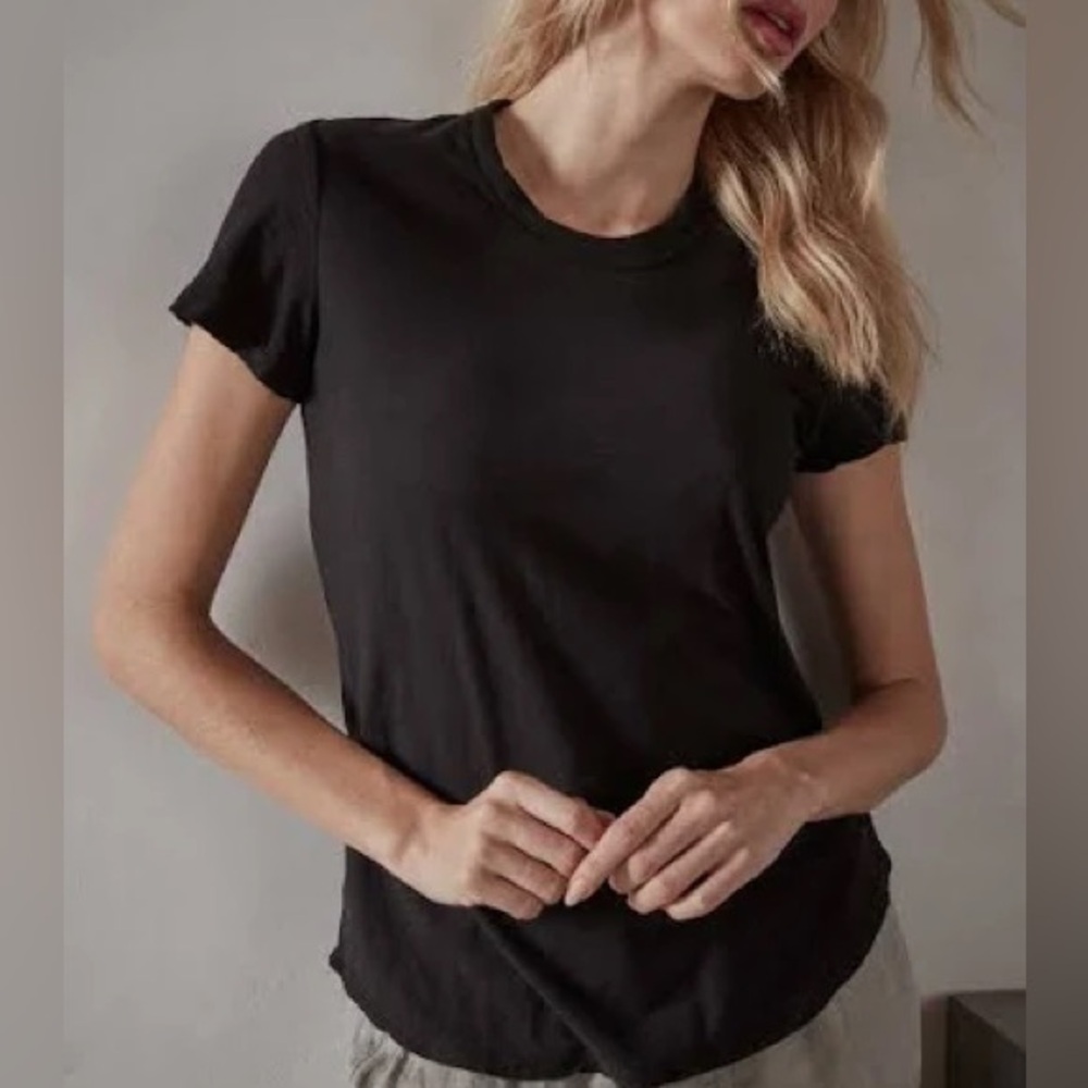 James Perse Sheer Slub Crew Neck Tee 1